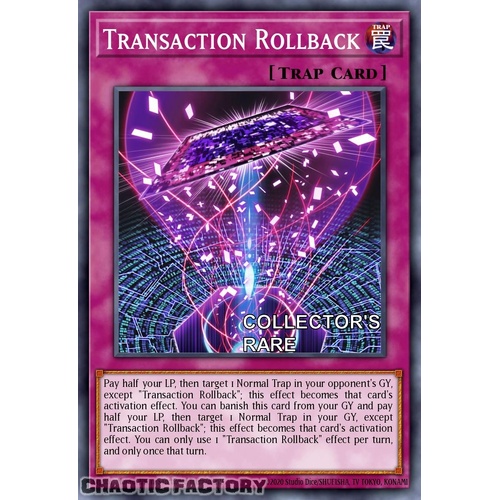 RA04-EN105 Transaction Rollback Collector's Rare 1st Edition NM