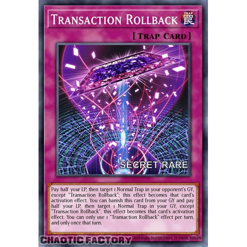 RA04-EN105 Transaction Rollback Secret Rare 1st Edition NM