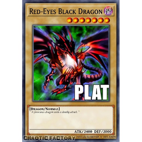 RA04-EN109 Red-Eyes Black Dragon SD1 ART Platinum Secret Rare 1st Edition NM