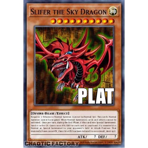 RA04-EN117 Slifer the Sky Dragon Platinum Secret Rare 1st Edition NM