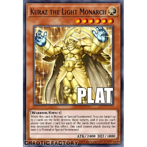 RA04-EN133 Kuraz the Light Monarch Platinum Secret Rare 1st Edition NM