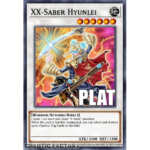 RA04-EN140 XX-Saber Hyunlei Platinum Secret Rare 1st Edition NM