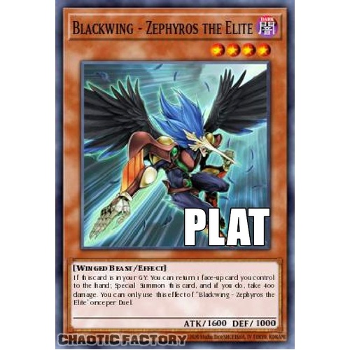 RA04-EN145 Blackwing - Zephyros the Elite Platinum Secret Rare 1st Edition NM