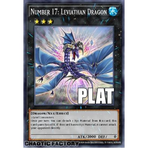 RA04-EN154 Number 17: Leviathan Dragon Platinum Secret Rare 1st Edition NM