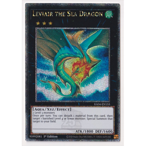 RA04-EN155 Leviair the Sea Dragon Quarter Century Secret Rare 1st Edition NM