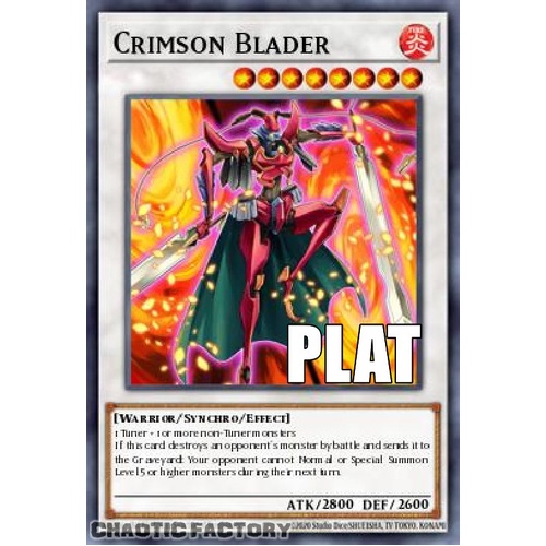 RA04-EN161 Crimson Blader Platinum Secret Rare 1st Edition NM