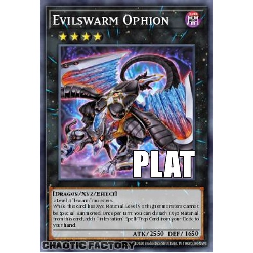RA04-EN179 Evilswarm Ophion Platinum Secret Rare 1st Edition NM