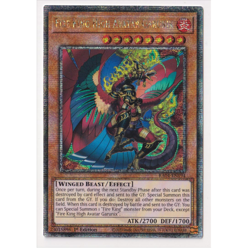 RA04-EN194 Fire King High Avatar Garunix Quarter Century Secret Rare 1st Edition NM