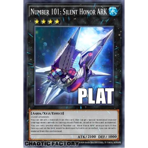 RA04-EN211 Number 101: Silent Honor ARK Platinum Secret Rare 1st Edition NM
