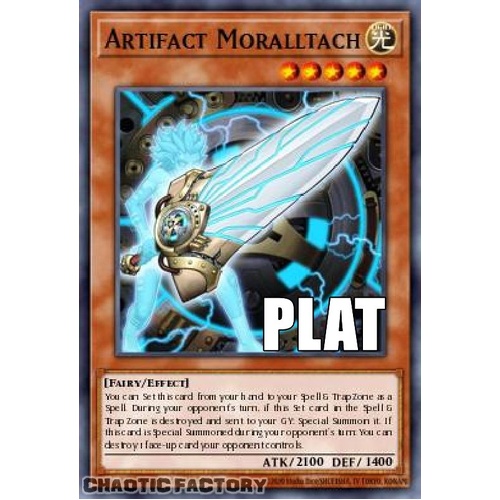 RA04-EN214 Artifact Moralltach Platinum Secret Rare 1st Edition NM
