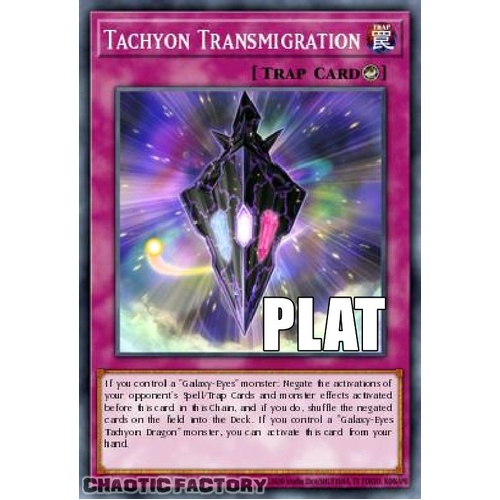 RA04-EN220 Tachyon Transmigration Platinum Secret Rare 1st Edition NM