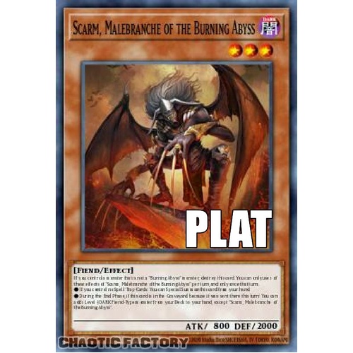 RA04-EN233 Scarm, Malebranche of the Burning Abyss Platinum Secret Rare 1st Edition NM