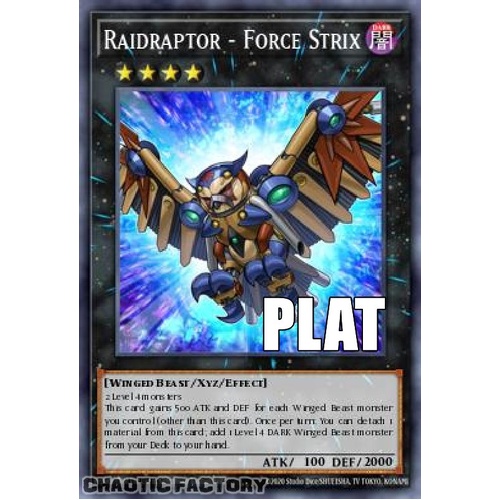RA04-EN243 Raidraptor - Force Strix Platinum Secret Rare 1st Edition NM