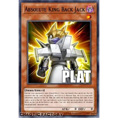 RA04-EN244 Absolute King Back Jack Platinum Secret Rare 1st Edition NM