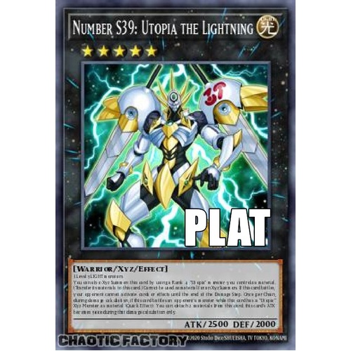 RA04-EN251 Number S39: Utopia the Lightning Platinum Secret Rare 1st Edition NM
