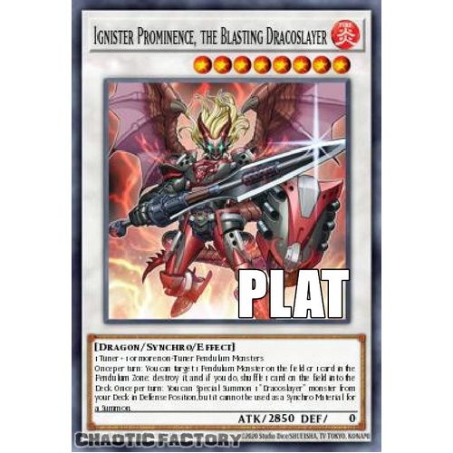 RA04-EN253 Ignister Prominence, the Blasting Dracoslayer Platinum Secret Rare 1st Edition NM