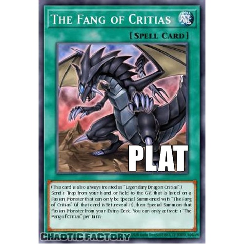 RA04-EN255 The Fang of Critias Platinum Secret Rare 1st Edition NM