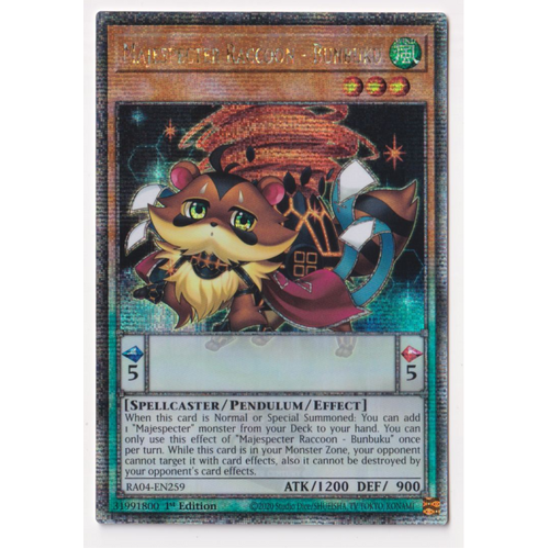 RA04-EN259 Majespecter Raccoon - Bunbuku Quarter Century Secret Rare 1st Edition NM