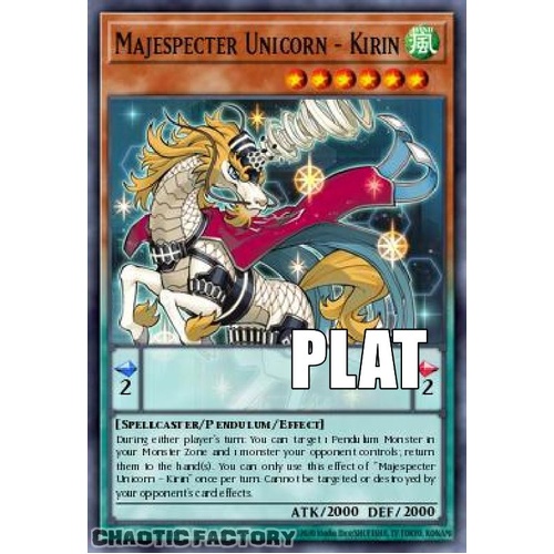 RA04-EN260 Majespecter Unicorn - Kirin Platinum Secret Rare 1st Edition NM
