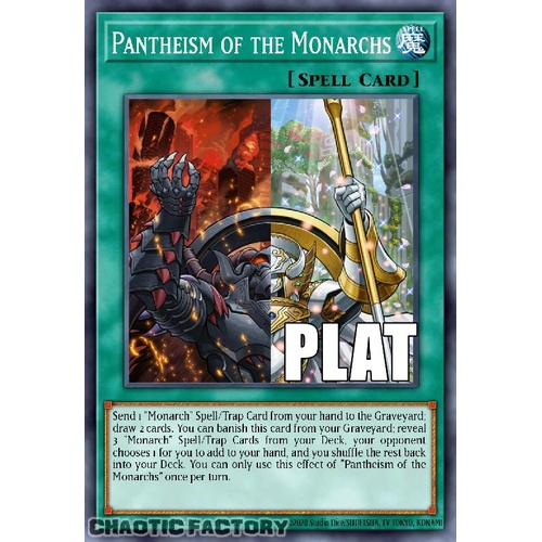 RA04-EN261 Pantheism of the Monarchs Platinum Secret Rare 1st Edition NM