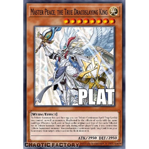 RA04-EN283 Master Peace, the True Dracoslaying King Platinum Secret Rare 1st Edition NM