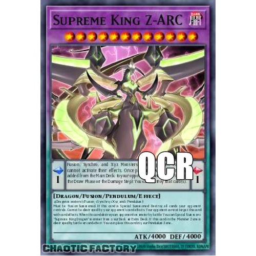 RA04-EN284 Supreme King Z-ARC Quarter Century Secret Rare 1st Edition NM