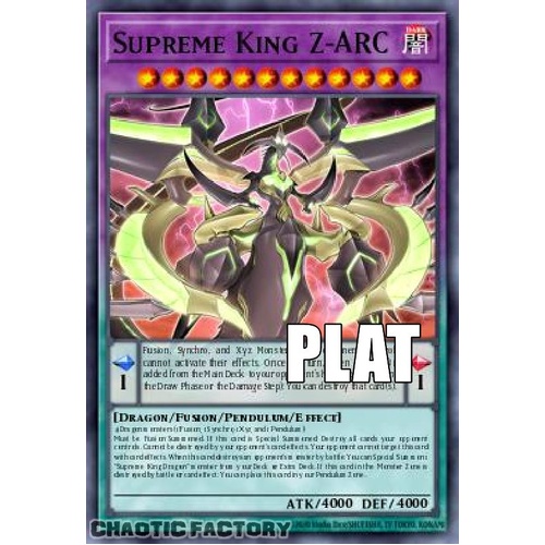 RA04-EN284 Supreme King Z-ARC Platinum Secret Rare 1st Edition NM
