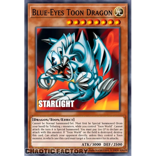 RA05-EN003 Blue-Eyes Toon Dragon ONLY IN Starlight Rare 1st Edition NM