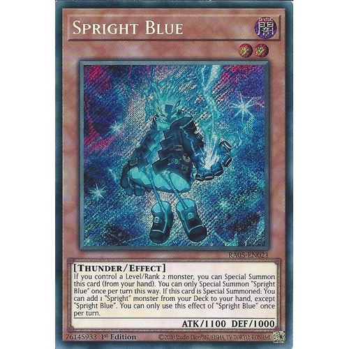 RA05-EN021 Spright Blue Secret Rare 1st Edition NM