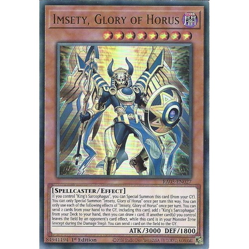 RA05-EN027 Imsety, Glory of Horus Ultra Rare 1st Edition NM