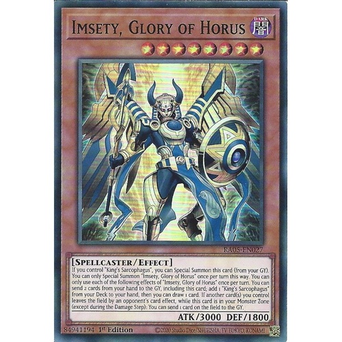 RA05-EN027 Imsety, Glory of Horus Super Rare 1st Edition NM