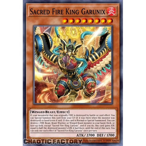 RA05-EN031 Sacred Fire King Garunix Platinum Rare 1st Edition NM