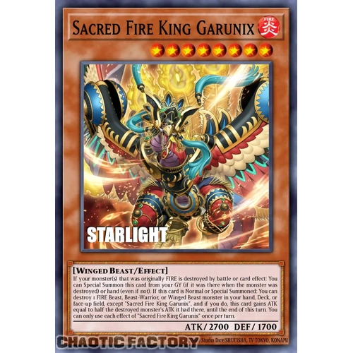 RA05-EN031 Sacred Fire King Garunix Starlight Rare 1st Edition NM