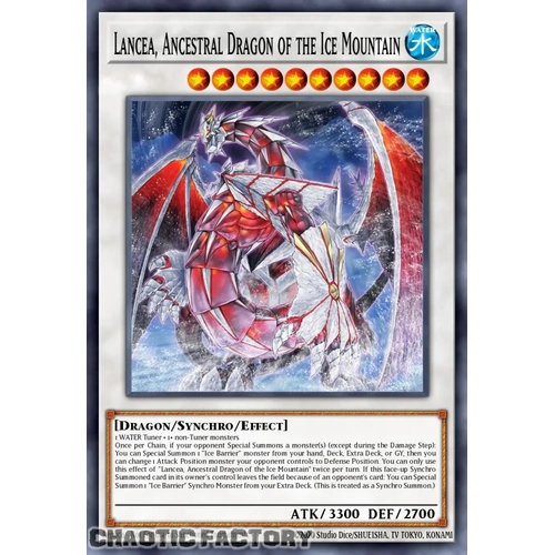 RA05-EN045 Lancea, Ancestral Dragon of the Ice Mountain Platinum Rare 1st Edition NM