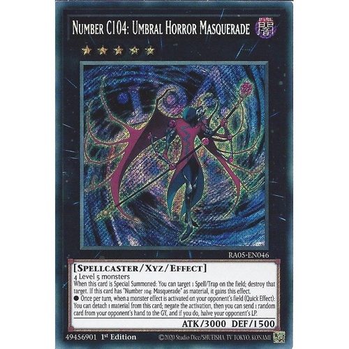 RA05-EN046 Number C104: Umbral Horror Masquerade Secret Rare 1st Edition NM