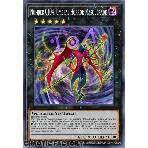RA05-EN046 Number C104: Umbral Horror Masquerade Secret Rare 1st Edition NM