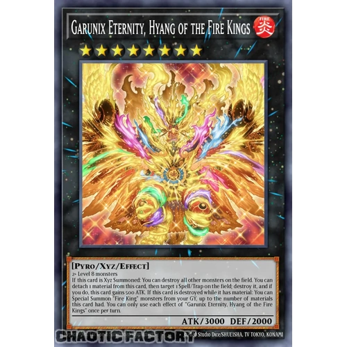 RA05-EN052 Garunix Eternity, Hyang of the Fire Kings Secret Rare 1st Edition NM