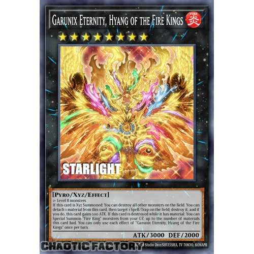 RA05-EN052 Garunix Eternity, Hyang of the Fire Kings Starlight Rare 1st Edition NM