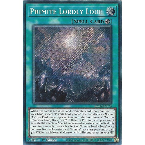 RA05-EN072 Primite Lordly Lode Secret Rare 1st Edition NM
