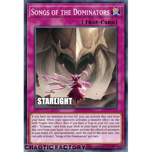 RA05-EN081 Songs of the Dominators Starlight Rare 1st Edition NM