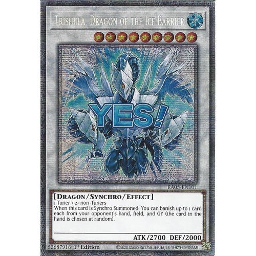 RA05-EN101 Trishula, Dragon of the Ice Barrier STAMP Starlight rare 1st Edition NM