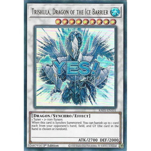 RA05-EN101 Trishula, Dragon of the Ice Barrier STAMP Ultra Rare 1st Edition NM