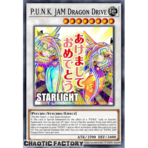 RA05-EN102 P.U.N.K. JAM Dragon Drive Starlight rare 1st Edition NM