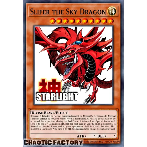 RA05-EN128 Slifer the Sky Dragon Starlight rare 1st Edition NM