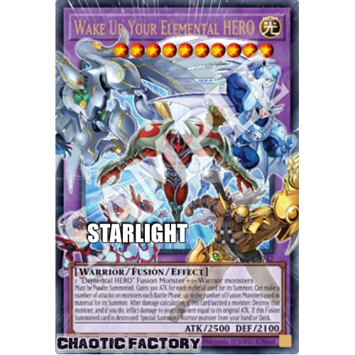 RA05-EN142 Wake Up Your Elemental HERO (extended art) Starlight rare 1st Edition NM
