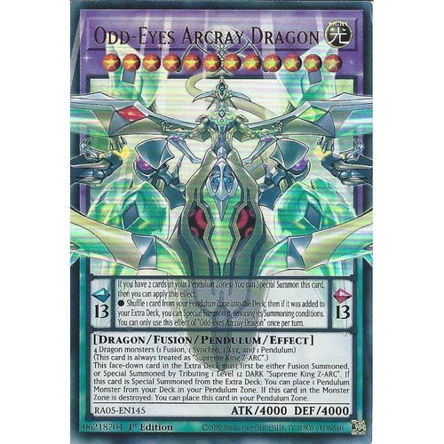 RA05-EN145 Odd-Eyes Arcray Dragon OVERFRAME Ultra Rare 1st Edition NM