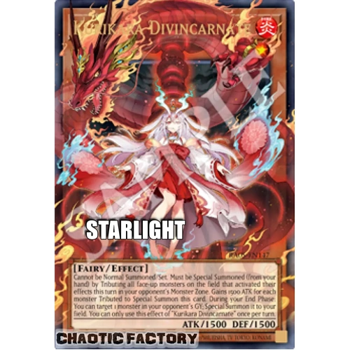 RA05-EN147 Kurikara Divincarnate (extended art) Starlight rare 1st Edition NM