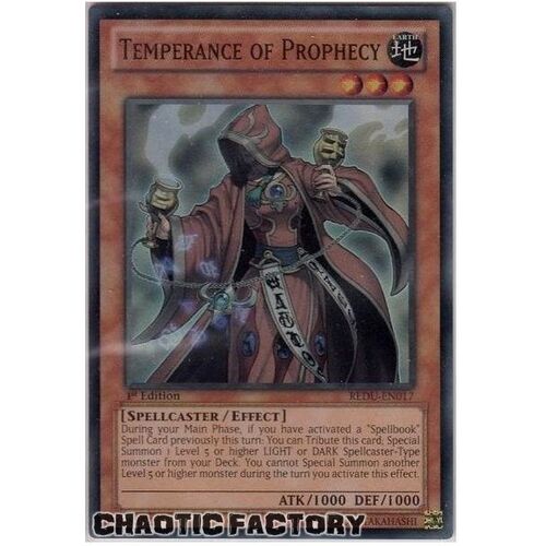 Temperance of Prophecy - REDU-EN017 - Super Rare 1st Edition NM
