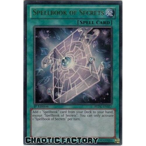 Spellbook of Secrets - REDU-EN057 - Ultra Rare 1st Edition NM