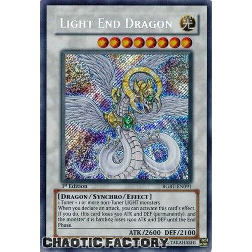 RGBT-EN091 Light End Dragon Secret Rare 1st Edition NM